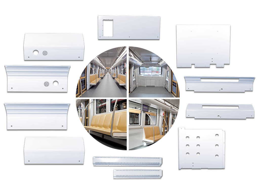 Metro Araçları İçin İç Trim Parçalar