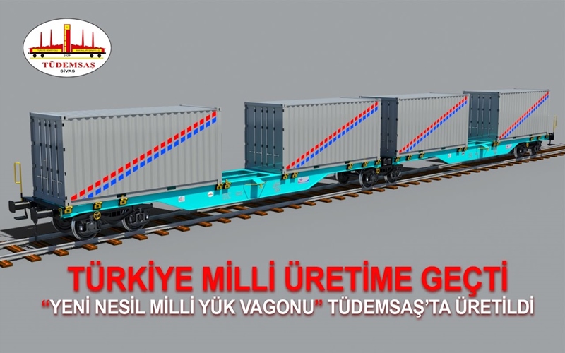 Türkiye Milli Üretime Geçti "Yeni Nesil Milli Yük Vagonu" TÜDEMSAŞ'ta Üretildi