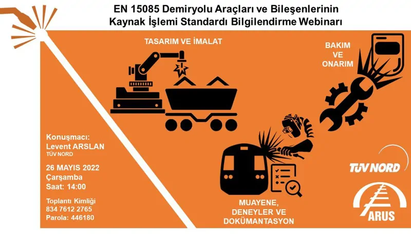 ARUS-TÜV NORD İŞBİRLİĞİ İLE 15085 DEMİRYOLU UYGULAMALARI BİLGİLENDİRME WEBİNARI GERÇEKLEŞTİRİLDİ