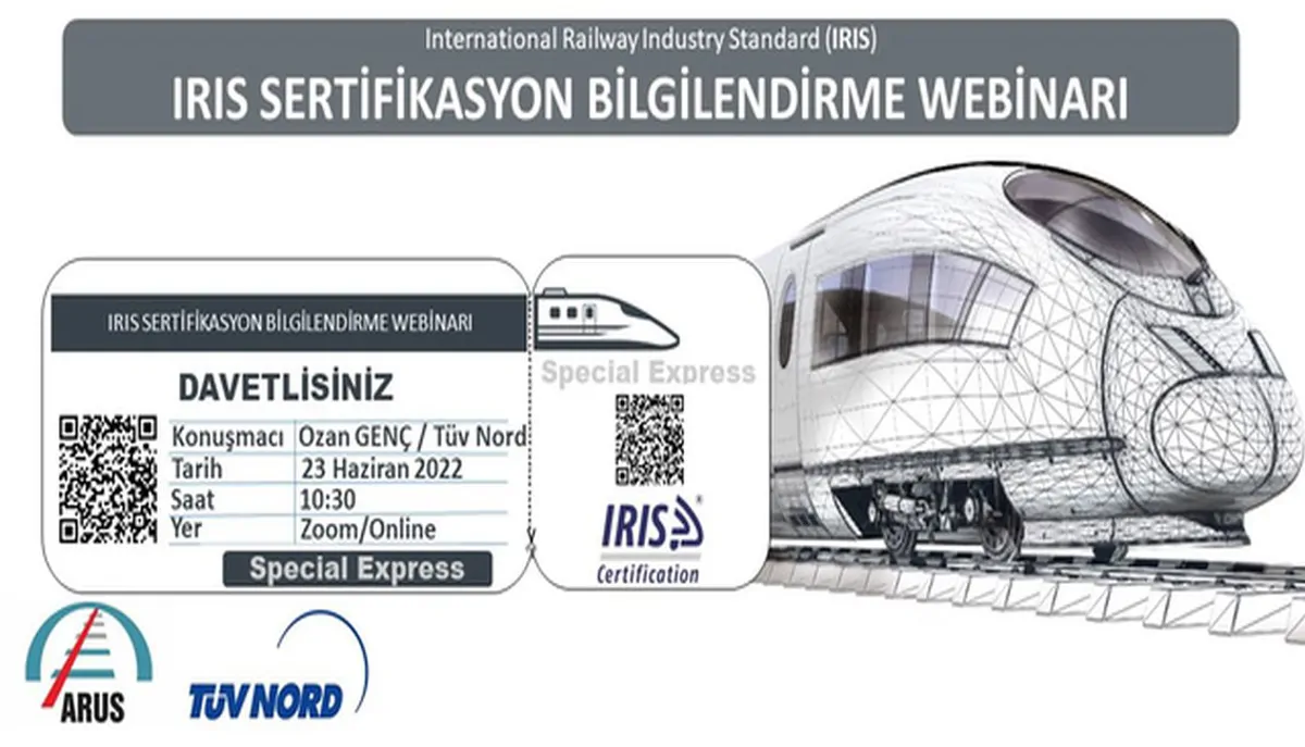 ARUS-TÜV NORD İŞBİRLİĞİ İLE IRIS SERTİFİKASYONU BİLGİLENDİRME WEBİNARI GERÇEKLEŞTİRİLDİ